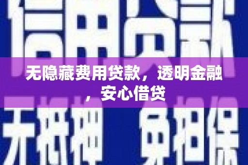 芮城无隐藏费用贷款，透明金融，安心借贷
