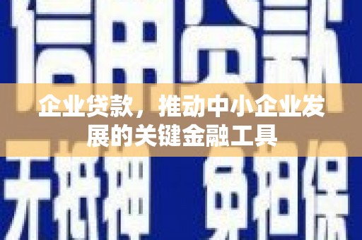 芮城企业贷款，推动中小企业发展的关键金融工具