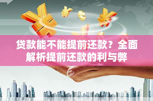 芮城贷款能不能提前还款？全面解析提前还款的利与弊