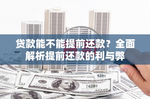 芮城贷款能不能提前还款？全面解析提前还款的利与弊